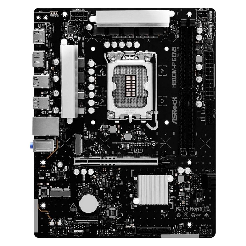 AsRock MB Intel 1851 H810M-P Gen 5 (LGA 1851, Intel H810, mATX) (90-MXBUE0-A0UAYZ)