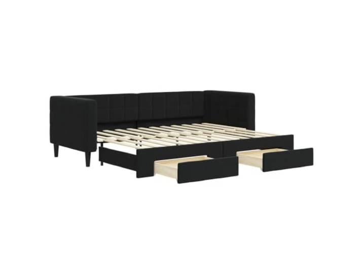 vidaXL Tagesbett Ausziehbar mit Schubladen Schwarz 80x200 cm Samt