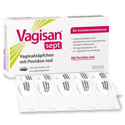 Vagisan sept Vaginalzäpfchen mit Povidon-Iod 10 St Vaginalsuppositorien