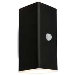 Briloner, Gartenbeleuchtung, Akku LED Aussenwandleuchte,Sensor,schwarz,2xLED/6W (700 lm, IP44)