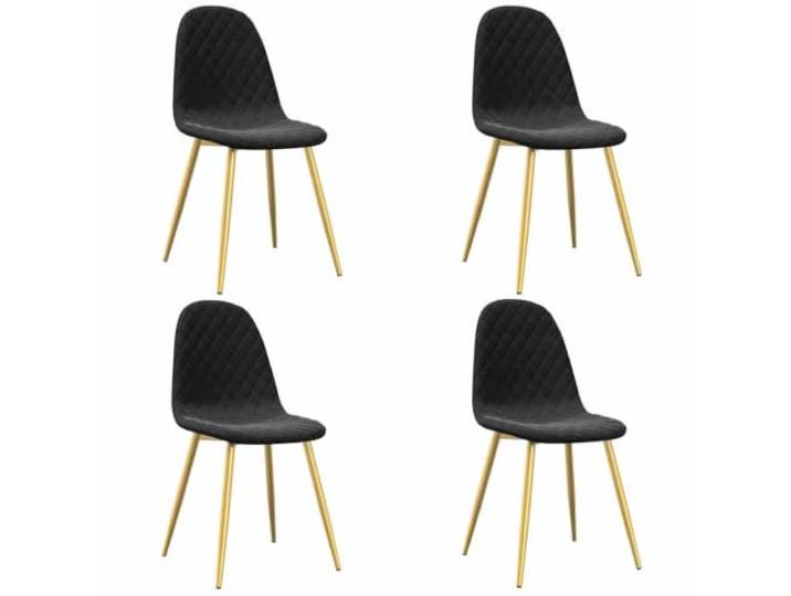 LMTYOENFG Esszimmerstühle 4er Set Samt Polsterstuhl Beine Gold Schwarz Elegantes 4er Set Küchenstühle mit Samtbezug, Schaumstoffpolsterung und goldfarbenen Metallbeinen für Wohnzimmer & Küche.