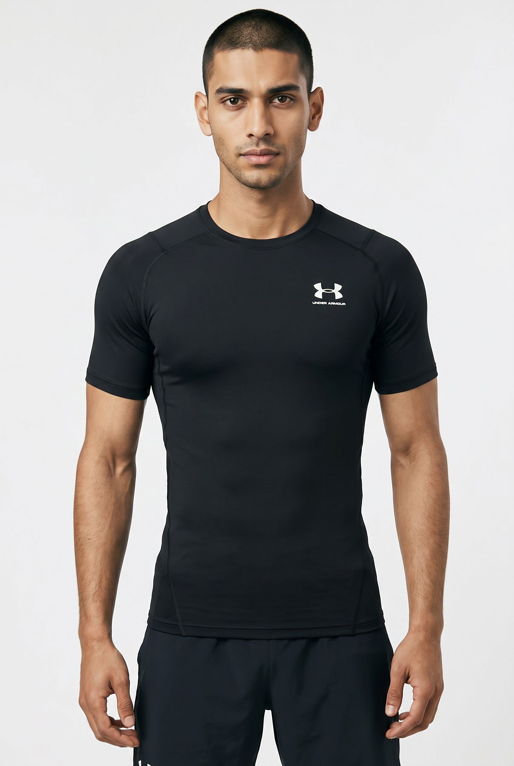 Trainingsshirt UNDER ARMOUR "UA HG ARMOUR COMP SS", Herren, Gr. 3XL, schwarz, Obermaterial: 84% Polyester, 16% Elasthan. Einsatz: 92% Polyester, 8% Elasthan, Rundhals, Shirts Trainingsshirt, Kurzarm-Design, Rundhalsausschnitt, atmungsaktives Material schw