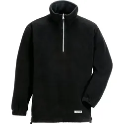 Fleece Troyer "RELAX" mit Zip-Kragen - XL - schwarz/anthrazit