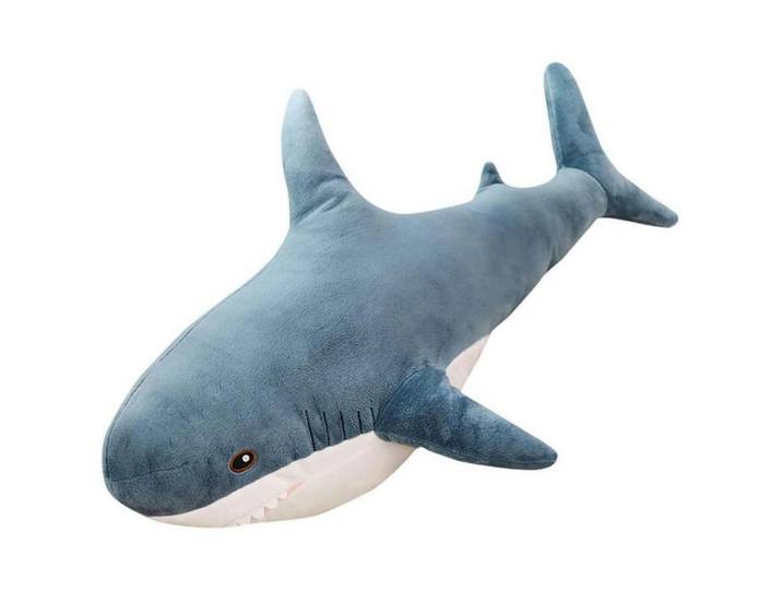 Plüschkissen Hai 26 cm, Blau, 15x26 cm, Spielzeug, Kuscheltiere