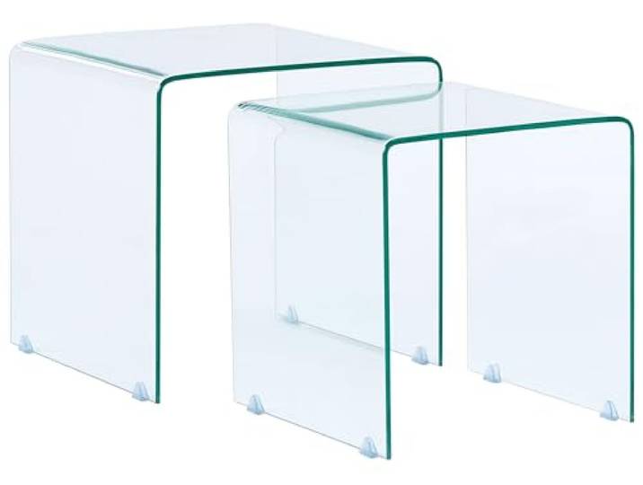 Beliani Minimalistisches Beistelltisch 2er Set transparent Glas Kendall