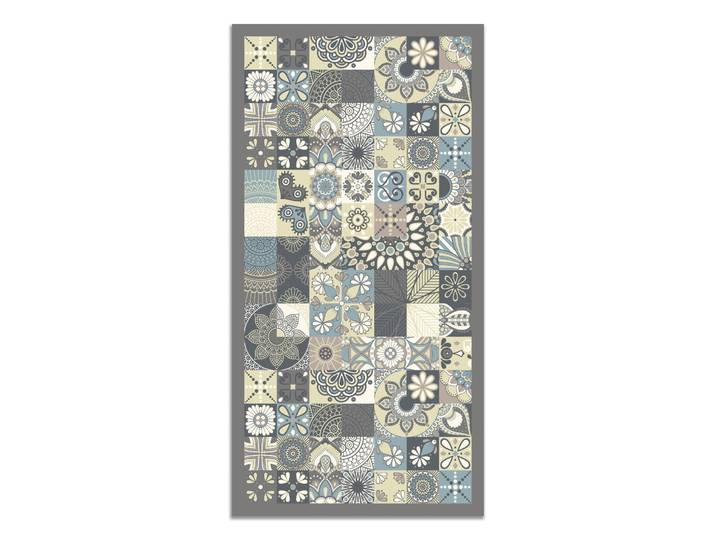 Tapis vinyle carreaux ciments cuisine bleu 80x150cm