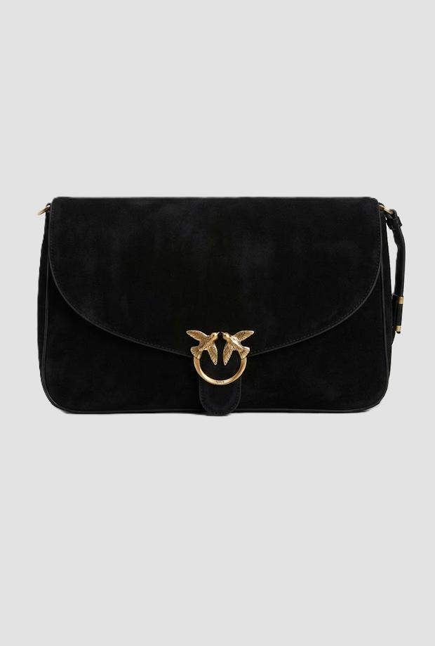 Pinko Handtasche aus Wildleder, Modell "Love Birds", für Damen, Farbe: Schwarz