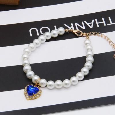 Uplift Picks Adjustable Pearl Cat Collar Necklace For Kittens g 25 30 Cm