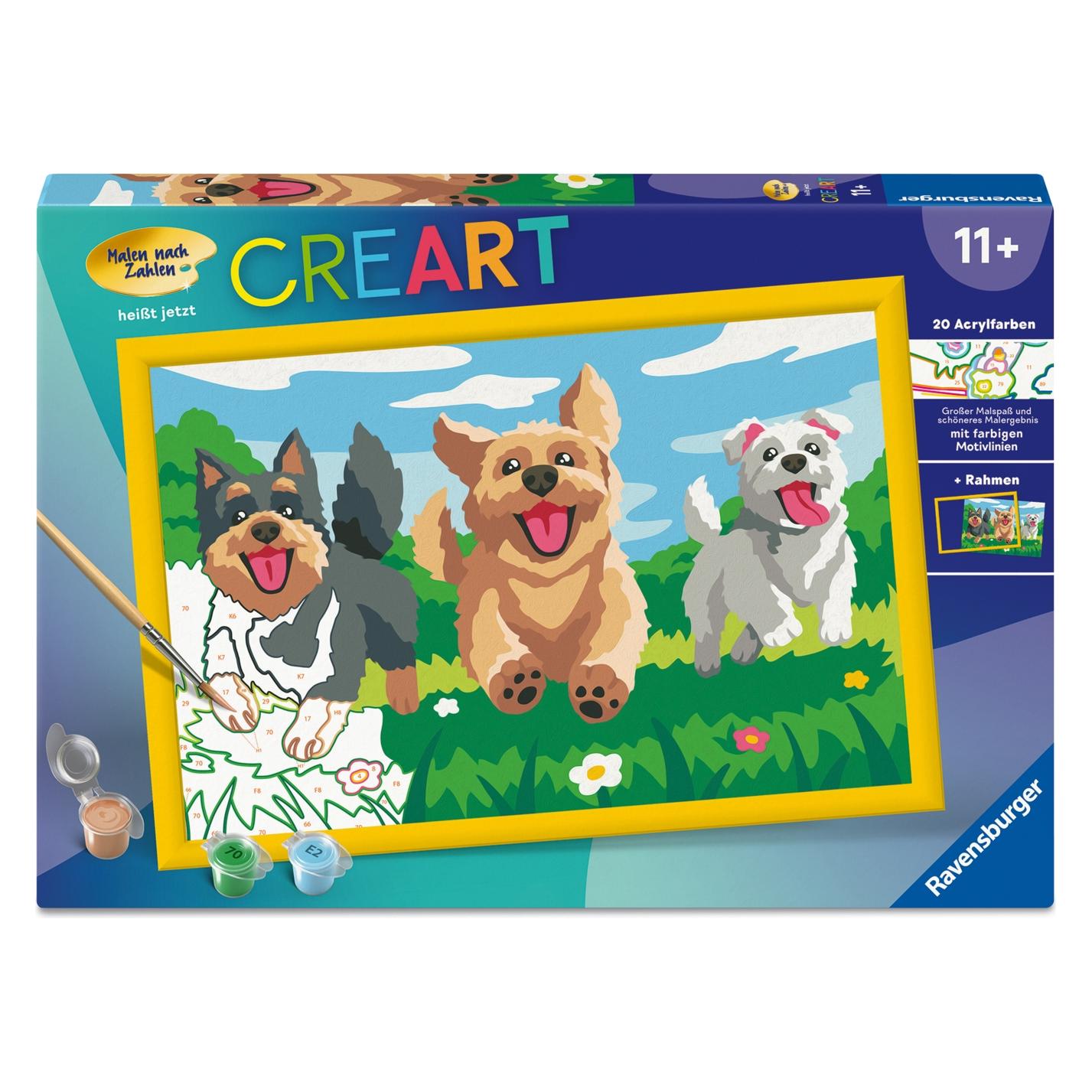 Ravensburger CreArt, Malen nach Zahlen Kinder - Pfotenfreunde (4005555231356-4005555231356)