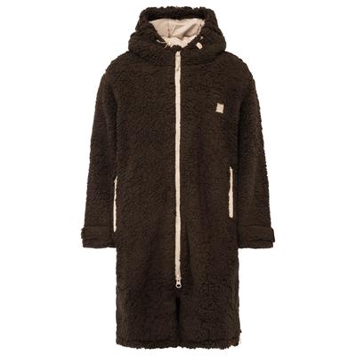 Kurzmantel ZWILLINGSHERZ "Oversize Teddy Windjacke ZH", Damen, Gr. S/M, dunkelbraun, Obermaterial: 100% Polyester, Mäntel Kurzmantel, weiches Teddy-Material, Kapuze, Reißverschluss, seitliche Taschen