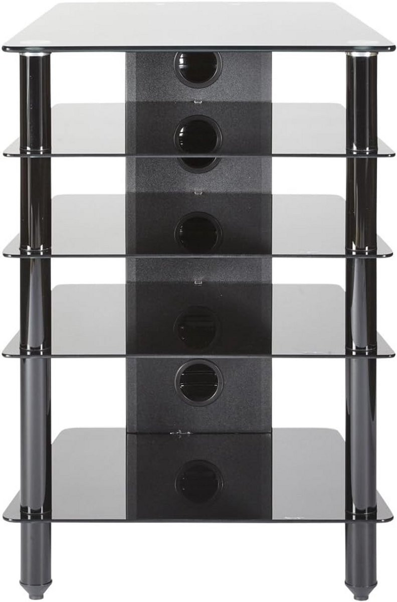 Premium Hifi Rack met 5 Glazen Planken voor Audio Apparatuur