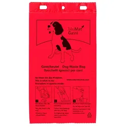 Hundekotbeutel Natura Biomat HDPE 50 Stück rot Handschuhbeutel zum Mitnehmen, 200 x 367 mm, Material HDPE