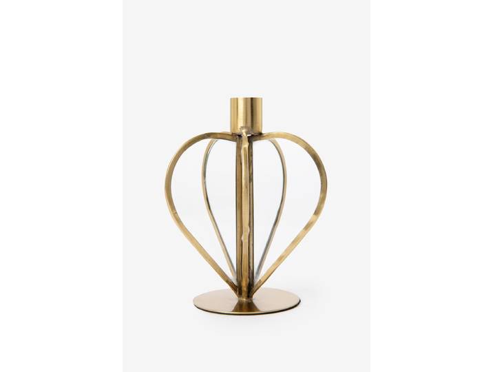 Gouden glazen kandelaar hart medium