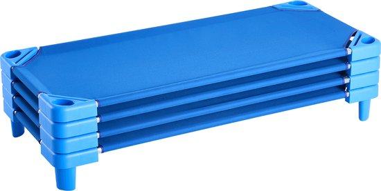 Stapelbares Kinderbett - 4 Stück - Kleinkindbett - 130x57x15 cm - Atmungsaktiver Oxford-Stoff - Für Kindertagesstätten