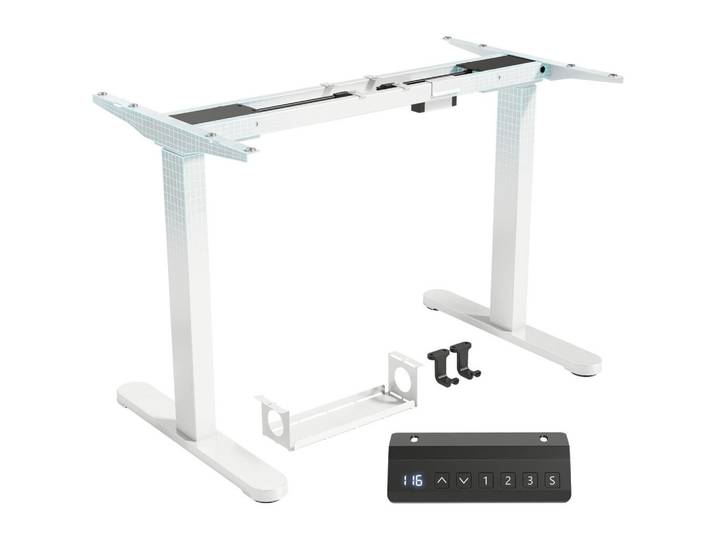 ComfortXL Tischgestell De-09108 höhenverstellbar mit Speicherfunktion Weiß, Metall, 60x118x100 cm, Büromöbel, Schreibtische, Bürotischgestell