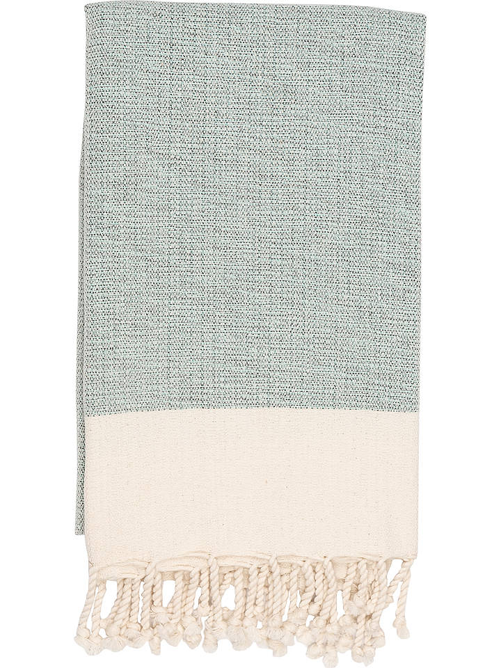 Samimi Hamamtuch in Grün/ Beige - (L)180 x (B)100 cm - onesize