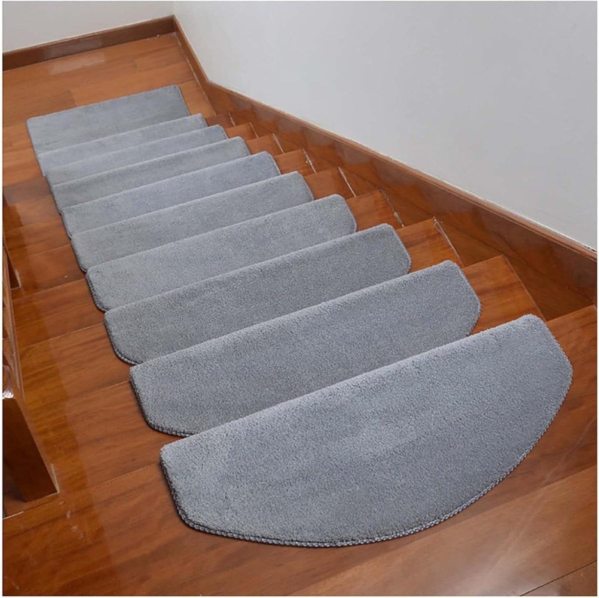 Set van 7 zelfklevende sisal trapmatten met antislip in grijs