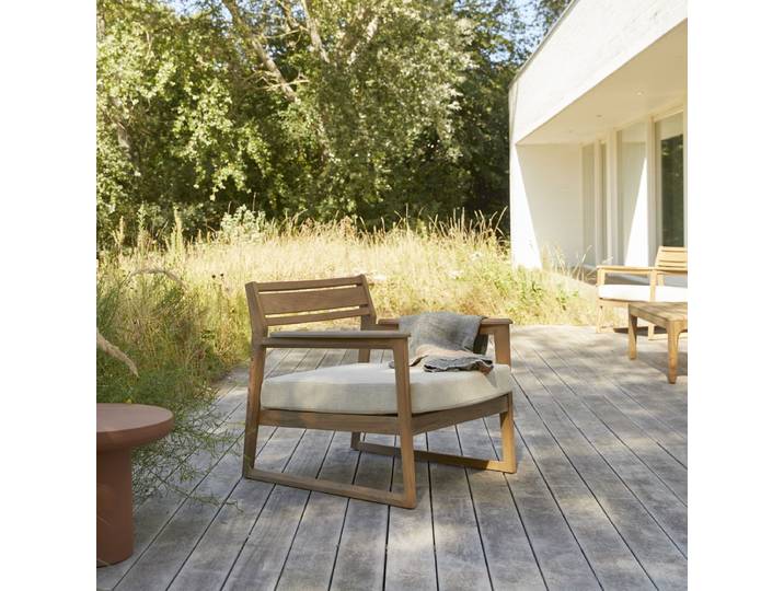 Gartenfauteuil aus recyceltem massivem Teakholz Vasco - Natur - Teak