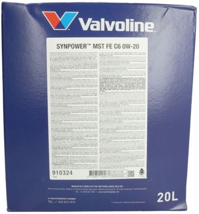 Motoröl VALVOLINE 910324 SYNPOWER MSTFE C6 0W2020B