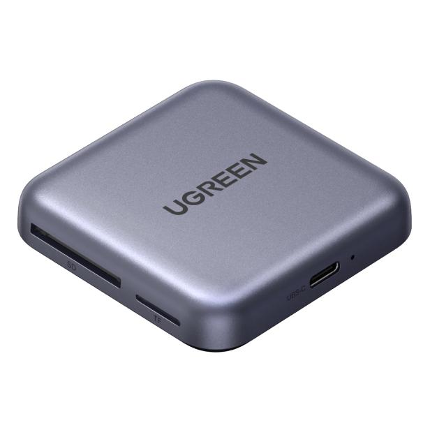 Ugreen 3-in-1 Memory Card Reader CM898 - USB-C / MagSafe / SD & TF - Black (USB-C) (65095)