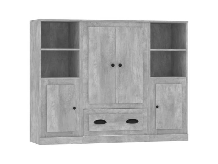 vidaXL Highboard Highboards 3 Stk. Betongrau Holzwerkstoff (3 St)