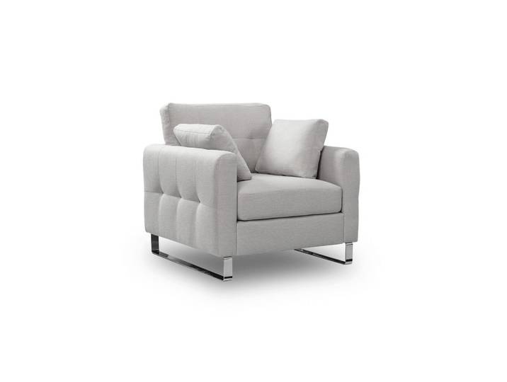 Mid.you Sessel Hera, Hellgrau, Metall, 93x92x94 cm, Wohnzimmer, Sessel, Polstersessel
