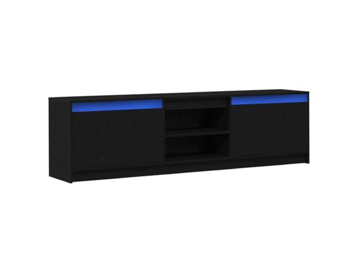 KTHLBRH TV-Einheit 2 Stück schwarz Holz für die Wand Platzsparendes Design, mehrere Fächer, minimalistischer Stil, Wandmontage, Holztechnik, modernes Wohnzimmer