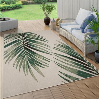 Paco Home Waterproof Outdoor Rug for Patio with Floral Palm Leaf Design