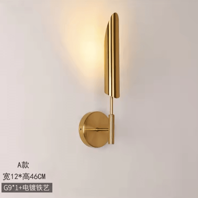 Inspire Curations Modern Luxury Gold Inclined Tube Wall Sconce model A tricolor Light