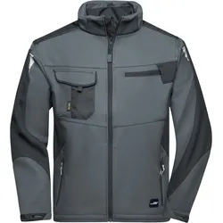 James & Nicholson Herren Workwear Sommer Softshell Jacke Strong Softshell-Jacke JN844 carbon/black 5XL