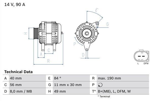 Bosch Lichtmaschine Generator 90A
