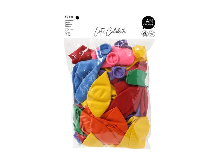 Bunte Luftballone 50 Stück, ca. ø 27 cm
