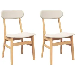 vidaXL Esszimmerstühle mit Kissen 2 Stk. Massivholz Gummibaum