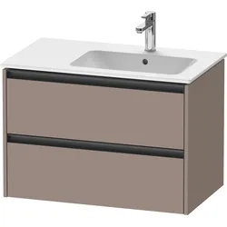 Duravit Ketho.2 Waschtischunterbau wandhängend, 2 Schubkästen, 810x549x480mm, für ME by Starck Beckenposition rechts 234683, K25268043430000, Farbe: Basalt Matt Dekor