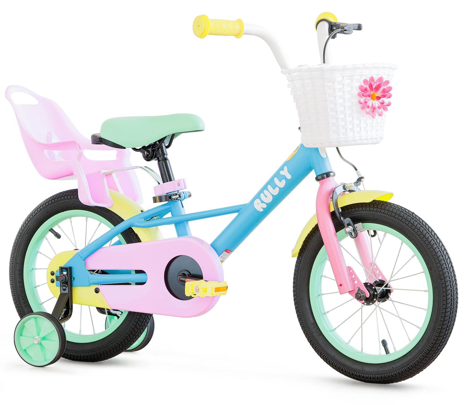 16-Zoll-Kinderfahrrad für Mädchen, 4-7 Jahre, mit Puppensitz