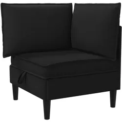 vidaXL, Sofa + Bettsofa, Ecksofa mit Stauraum Schwarz Samt (Ecksofa)