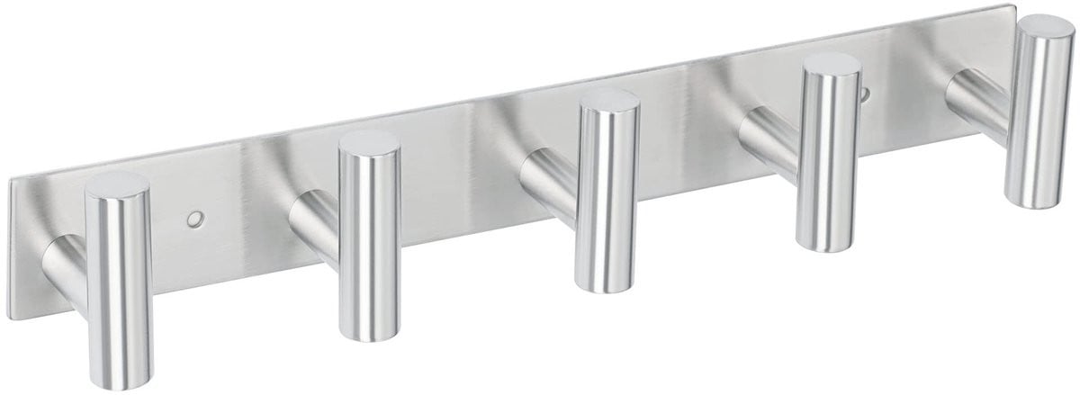 Dailygoods Mooche Kapstokhaken Wandmontage - 5 Haken - Geborsteld Roestvrij Staal SUS304 - GWLD5005-LS