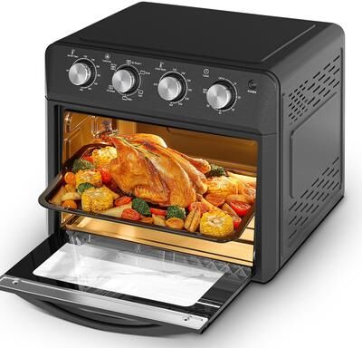 Kodotan sofa Plum Chef Air Fryer Oven 27.5QT, 6-in-1 Countertop Oven, Air Fry, Bake, Broil, Toast, Warm, Dehydrate, 4 Knob Control, 1600W