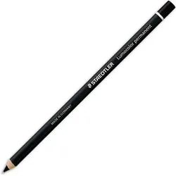 STAEDTLER Lumocolor glasochrom Trockenmarker Rundspitze Schwarz Wasserbeständig 12 Stück