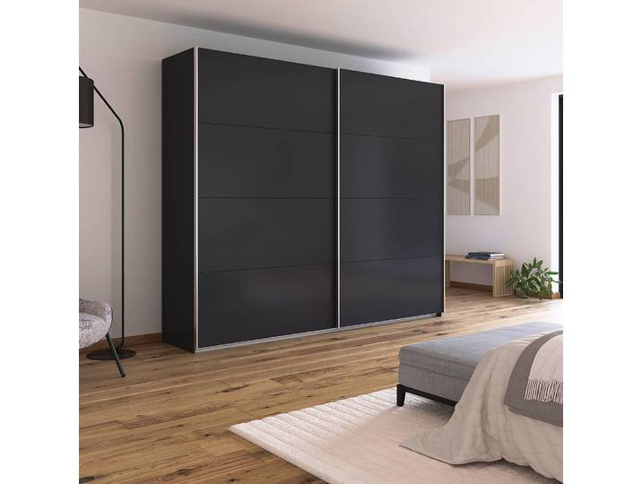 home24 Zweefdeurkast - effen 271cm grijs/metallic grijs