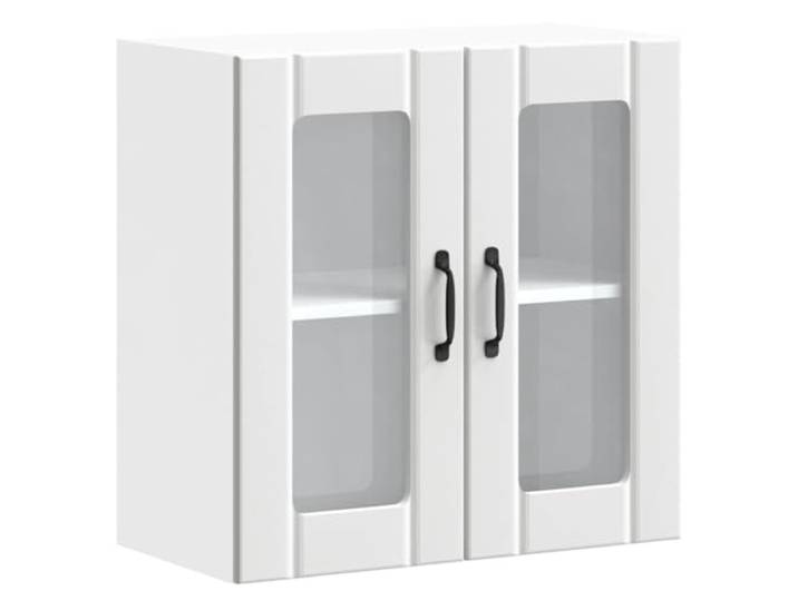 HKTMGDNG Küchen-Hängeschrank mit Glastür Lucca 60x31x60 cm Weiß Kompakter Oberschrank aus Holzwerkstoff für Küchenzeile und Esszimmer. Bringt Übersichtlichkeit und Stil an die Wand.