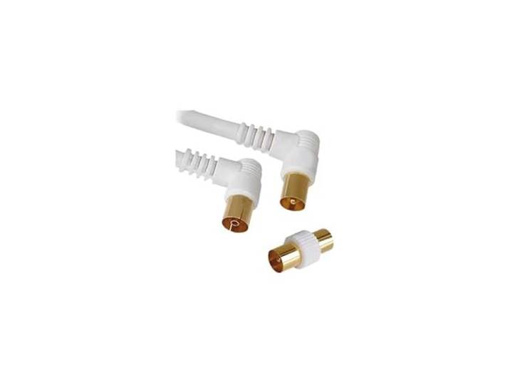 Erard 4501 coaxkabel 5 m TV 9,52 mm wit - coaxkabel (5 m, TV 9,52 mm, TV 9,52 mm, mannelijk/vrouwelijk, stekker, gebogen, gebogen)