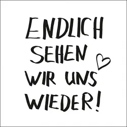 Ambiente 20 Servietten Papier 33x33cm 3-lagig - hochwertige Einweg Papierservietten Schriftzug Wiedersehen Partyservietten Sprüche Grillfest Familienfest