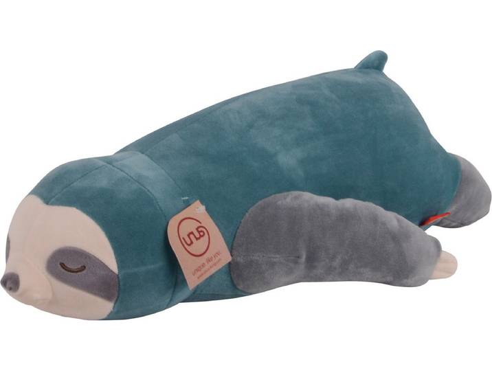 UNUS® Luiaard knuffelkussen lichaamskussen 50cm turkoois