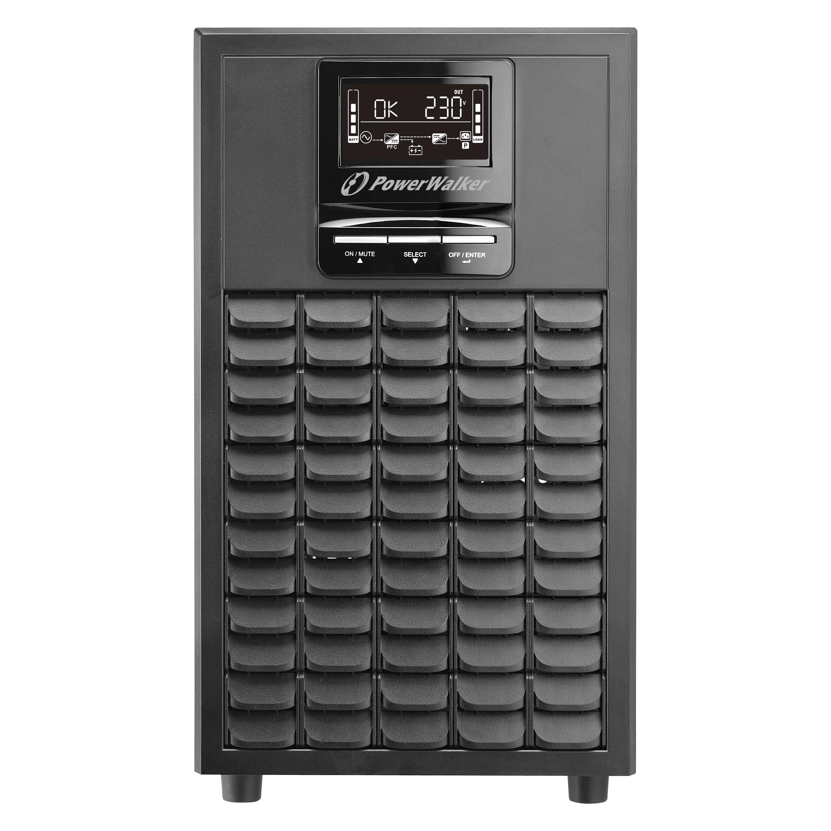 Powerwalker VFI 3000 CG PF1 3000VA / 3000W Online USV Tower Doppelwandler SNMP Slot Leistungsfaktor Eins (3000 VA, 3000 W, Online-Doppelwandler USV) (10122111)