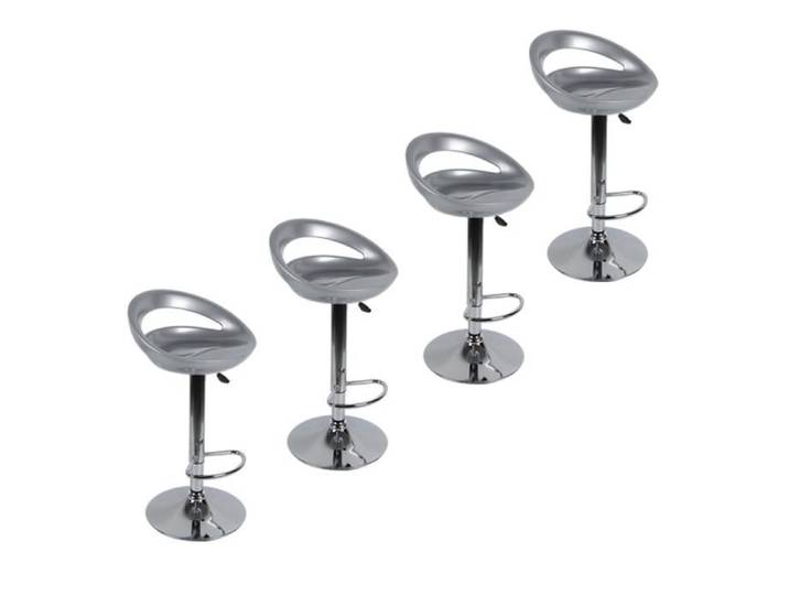 Tabouret de Bar Cuisine - YGONGMYL - 4 Pcs - ABS Plastique - Réglage en Hauteur - Gris