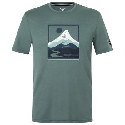 super.natural - Trace Hill Tee - Merinoshirt Gr S türkis/oliv