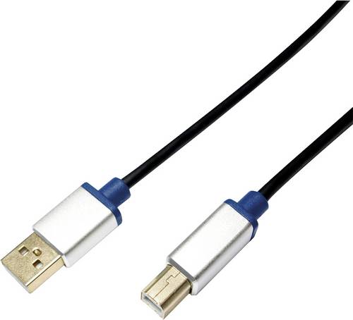 LogiLink USB-Kabel USB 2.0 USB-A Stecker, USB-B Stecker 2.00 m Schwarz BUAB220