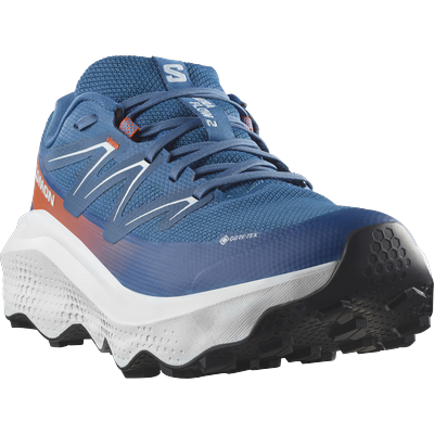 Trailrunningschuh SALOMON "ULTRA FLOW 2 GTX", Herren, Gr. 44, blau (dunkelblau, ballad blau, cherry tomato), Synthetik, Textil, Schuhe, wasserdicht