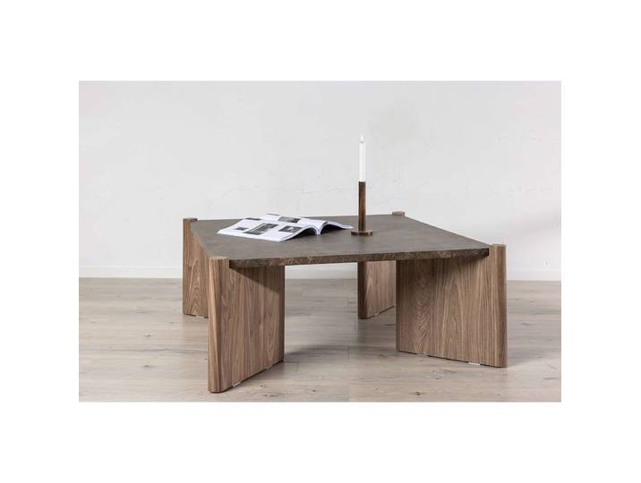Table basse Rogaland 100 x 40 x 100cm Marron/Imitation marbre marron